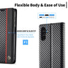 For Samsung Galaxy A16 5G LC.IMEEKE Carbon Fiber Leather Phone Case(Vertical Black)