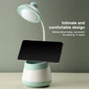 USB Charging LED Desk Light Eye Protection Lamp with Pen Holder and Phone Holder(CS276-3  Blue)