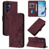 For Samsung Galaxy A26 5G Global Crossbody 3D Embossed Flip Leather Phone Case(Wine Red)