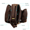 6050 Crazy Horse Texture Genuine Leather Crossbody Bag for Men(Coffee)