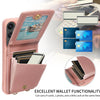 For Samsung Galaxy S24 FE 5G Crossbody Lanyard Zipper Wallet Leather Phone Case(Rose Gold)
