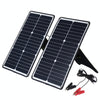 HAWEEL 2 PCS 20W Monocrystalline Silicon Solar Power Panel Charger, with USB Port & Holder & Tiger Clip, Support QC3.0 and AFC(Black)