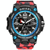 SMAEL 1545D Time Men Anti-falling Night Light Alarm Waterproof Sports Watch(Camouflage Red)