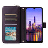For Samsung Galaxy A16 Nine-card Slots Zipper Wallet Bag Leather Phone Case(Dark Purple)