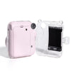 For FUJIFILM instax mini 12 Crystal Hard Acrylic Camera Case with Shoulder Strap(DIY Pink Graffiti)