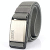 AWMN Metal Nylon Magnetic Buckle Fashion Casual Men Belt, Length: 125cm(Silver Cap Light Gray)