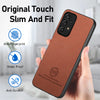 For Samsung Galaxy A52 Twill Fabric Leather Skin Back Phone Case(Brown)