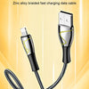 JOYROOM S-2030K6 Mermaid Series 2.4A USB to 8 Pin Fishing Net Weaving Data Cable, Length: 2m(Black)