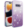For Samsung Galaxy S10e Gradient Glitter Flower All-inclusive Phone Case(Purple)