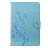 For Samsung Galaxy Tab A8 10.5 2021 X200 / X205 Butterfly Flower Embossing Pattern Leather Tablet Case(Blue)