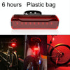 A02 Bicycle Taillight Bicycle Riding Motorcycle Electric Car LED Mountain Bike USB Charging Safety Warning Light (6 Hours, Plastic Bag)
