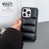 For iPhone 13 Carbon Fiber Texture Down Jacket Phone Case(Black)