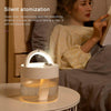 USB Charging Air Humidifier Heavy Fog Sprayer Household Desk Lamp Aromatherapy Diffuser Air Purifier(Pink)