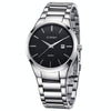 CURREN 8106 Fashion Business Calendar Waterproof Full Steel Quartz Watch(white case black face)