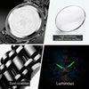 OLEVS 2859 Men Multifunctional Luminous Waterproof Quartz Watch(Black)