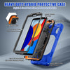 For Xiaomi Redmi Pad SE 8.7 Rotatable Holder Silicone Hybrid PC Tablet Case with Shoulder Strap(Blue)