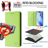 For iPhone XS Max RC01 Dual-Folded Magnetic Suction RFID Leather Phone Case(Grass Green)