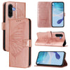 For Samsung Galaxy A56 5G Global Embossed Butterfly Leather Phone Case(Rose Gold)