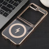 For Samsung Galaxy Z Flip5 6D Glossy Electroplated PC MagSafe Phone Case(Desert Gold)
