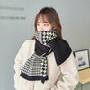 Classic Houndstooth Color Matching Scarf Women Autumn And Winter All-Match Warm Knitted Bib, Length (cm): 190cm( Black)