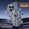 For iPhone 14 Pro Max Liquid Plating PC Hollow MagSafe Phone Case(Metal Silve)