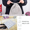 Cotton Linen Drawstring Pocket Sundries Storage Bag, Specification: Small+Medium+Large(Yellow Chessboard)