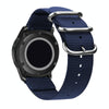 Washable Nylon Canvas Watchband, Band Width:18mm(Dark Blue with Silver Ring Buckle)