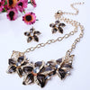 Crystal Enamel Flower Jewelry Sets For Women(Black)