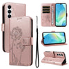 For Samsung Galaxy A26 5G Global Dandelion Embossed Pattern Flip Leather Phone Case(Rose Gold)