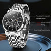 OLEVS 2892 Men Multifunctional Business Waterproof Quartz Watch(Black + Silver)