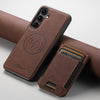 For Samsung Galaxy S25+ 5G Suteni H17 Litchi Texture Leather MagSafe Detachable Wallet Phone Case(Brown)
