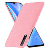 For Huawei P Smart S Shockproof Crocodile Texture PC + PU Case(Pink)