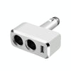 SHUNWEI SD-1909 80W 0.8A Car 2 in 1 USB Charger 90 Degree Free Rotation Cigarette Lighter (White)