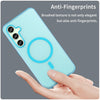 For Samsung Galaxy S24 FE 5G MagSafe Frosted Translucent TPU + PC Full Coverage Phone Case(Blue)