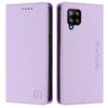 For Samsung Galaxy A42 5G / M42 RC01 Dual-Folded Magnetic Suction RFID Leather Phone Case(Light Purple)