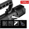 XHP160 Telescopic Zoom Searchlight Double-head Portable Outdoor Patrol LED Digital Flashlight