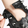 Children Punk Rivet Faux Leather Glove Kids DS Dancing Rock and Roll Jazz Half Finger Glove(Black)