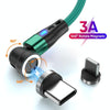 ENKAY 3A USB to Type-C / 8 Pin Magnetic 540 Degrees Rotating Fast Charging Cable, Length:1m(Green)