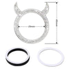 2 PCS Car Starter Button With Diamond Small Devil Decorative Ring(Pink)