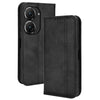 For ASUS Zenfone 9 Magnetic Buckle Retro Texture Leather Phone Case(Black)