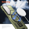 For Samsung Galaxy S25 Ultra 5G Shield Frame Holder MagSafe Phone Case(Olive Green)