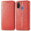 For Infinix X680 / Smart 4 Blooming Mandala Embossed Pattern Magnetic Horizontal Flip Leather Case with Holder & Card Slots & Wallet(Red)