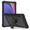 For Samsung Galaxy Tab S9 Shockproof Silicone Hybrid PC Tablet Case with Holder(Black)