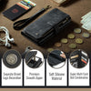 For Samsung Galaxy S25 Ultra 5G CaseMe C30 Card Slots Zipper Wallet Leather Phone Case(Black)