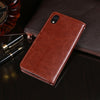 For iPhone XR idewei Crazy Horse Texture Horizontal Flip Leather Case with Holder & Card Slots & Wallet(Brown)