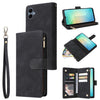 For Samsung Galaxy A06 4G Multifunctional Frosted Zipper Wallet Leather Phone Case(Black)