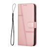 For vivo Y300 Global / V40 Lite IDN Stitching Calf Texture Buckle Leather Phone Case(Pink)