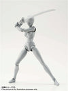 Figuarts Body Body-Chan Body-Kun Grey Color Ver Black PVC Action Figure Collectible Model Toy(Female)(A)