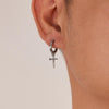 OPK GE935 1pair Personalized Stainless Steel Spike Cross Earrings