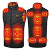 11 Area Double Control Black USB Electric Heating Undershirt Intelligent Warm Vest(6XL)